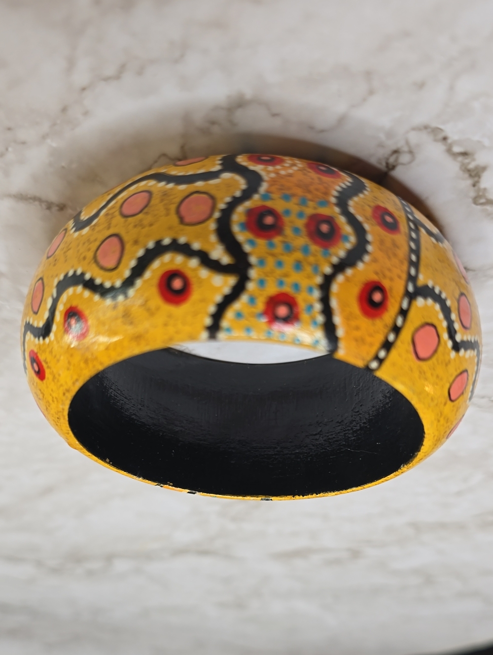 Western Australia aboriginal bracelet bangle / cuff,  hand-painted wood